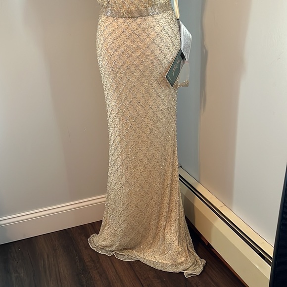 Mac Duggal 5374 Lattice Beadwork Strappy Back Dress 6 - Picture 9 of 9